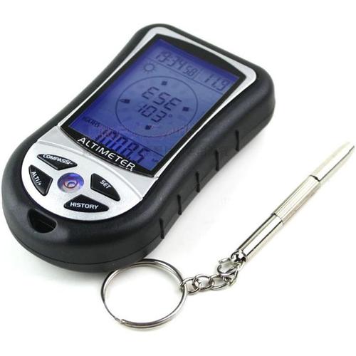 Thermomètre Numérique Portable 8 En 1 Boussole Altimètre Baromètre