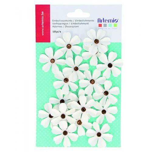 Fleurs Blanches Perles 18pcs