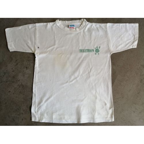 T-Shirt Blanc Téléthon 9/11 Ans American Flag