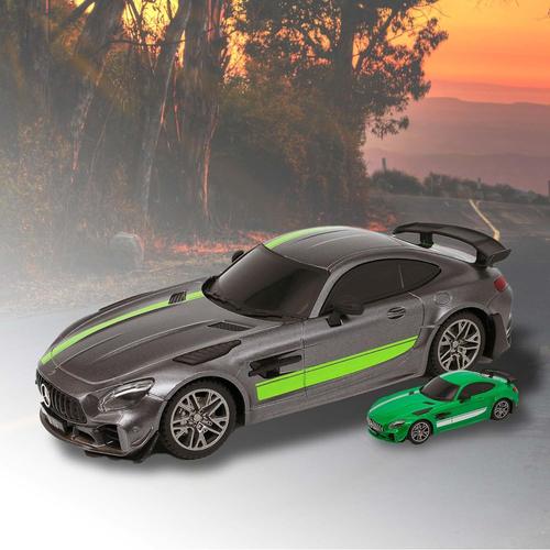 Noir/Vert Modèle Réduit De Voiture Radiocommandée Rc, Compatible Avec La Mercedes-Benz Amg Gt Pro Edition, Véhicule À L'échelle