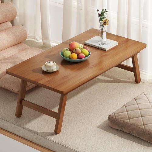 Table Basse De Japonaise Rectangulaire En Bambou, Table De Lit Pliable Avec Pieds Pliables, Petite Table Basse Multifonction Pour
