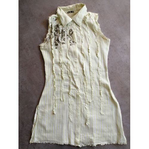 Chemise Longue Sans Manches Taille 14 Ans Très Fine Verte Claire Ddp