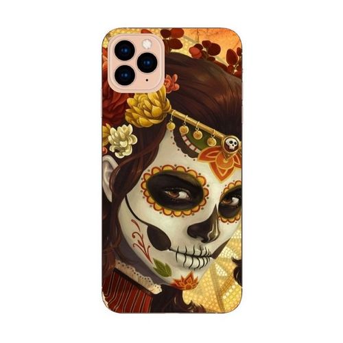 Coque Iphone 11 Mort 33 Calavera Mexicaine Fleur Or
