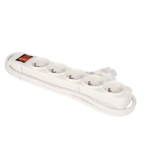 Multiprise 5 prises avec protection contre les surcharges - Blanc