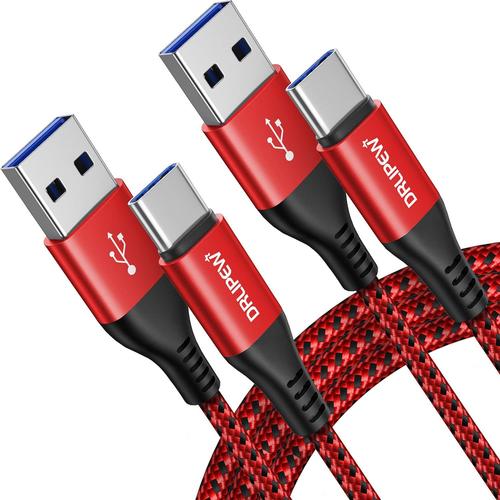 Rouge Cable USB Type C 1M 2M,Cable USB C Chargeur pour Xiaomi Redmi Note 10 9 Pro 10S 9S 9T 8T 8 Pro 8 7,Mi 10 10T 11T 11 Lite Pro,Mi A3,Huawei P40 P30 P20 Mate 20,Sony,LG,Cordon Type C Charge