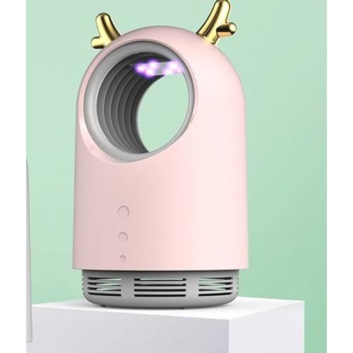 Lampe anti-moustique pour animaux de compagnie mignon UV usb photocatalyseur domestique inhalation silencieuse tueur de mouches femme enceinte lampe anti-moustique 118 * 206mm rose