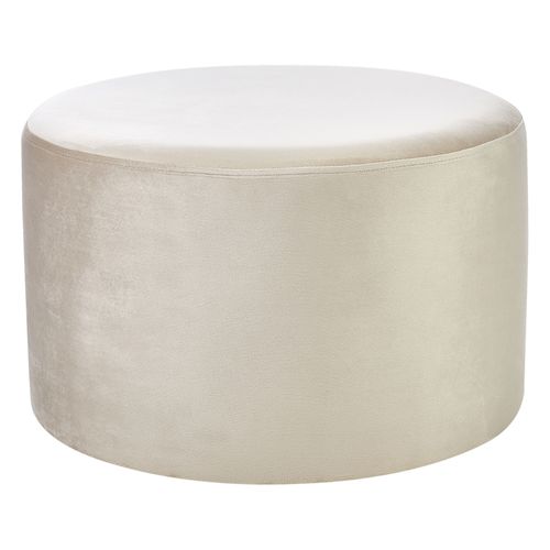 Pouf En Velours 61 Cm Beige Millen