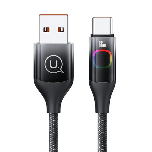 Noir Cable USB C, 66 W QC 4.0 6 A 1,2M USB A vers USB C Cable Charge Rapide en Nylon Chargeur Type C Pour Samsung Galaxy S21 S20 Note 20 Huawei P40/Mate 40/30/20 OnePlus Google Pixel Xiaomi Noir