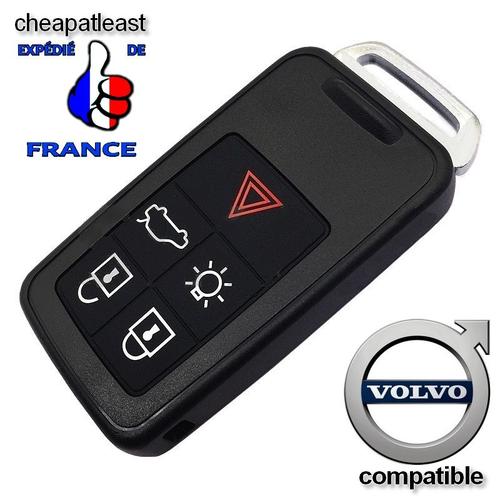 Coque Boitier De Remplacement 5 Boutons Plip Démarrage Télécommande Avec Lame De Clé Pour Volvo V40 S60 V60 S70 V70 S80 Xc60 Xc70 Xc90