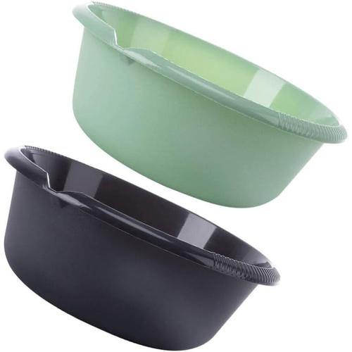 Couleur Assortie Couleur Assortie 2 Pièces Lavabo Rond En Plastique Empilable Vaisselle De Camping Portable Cuve à Fruits Et Légumes Petite Baignoire