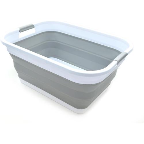 Gris Gris 41 Litre Panier à Linge Pliable en Plastique ¿ Boîte de Rangement Pliable et rétractable ¿ Cuve de Nettoyage Portable ¿