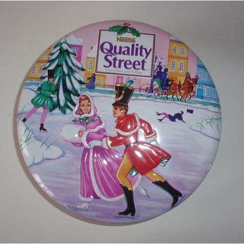 Boite Ronde Vide Quality Street De Nestle / Hiver Sur La Glace - 1996