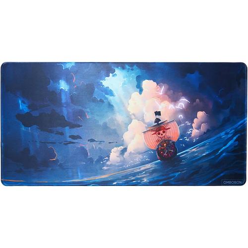 Anime Tapis de Souris One Piece Luffy Roronoa Zoro Nami Tapis de Souris Ordinateur Portable PC Base en Caoutchouc antidérapant Cousu Planche de Jeu Extension Bureau