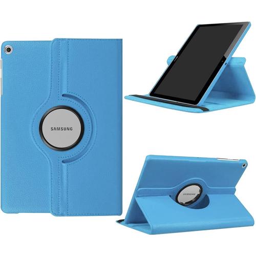 Housse Pour Samsung Galaxy Tab A 10.1 2019 (Sm-T510/T515) Ultra Mince Coque De Protection Avec 360 Rotatif Support Fonction Cuir Étui Tab A 10,1"" 2019 Cover, Bleu Ciel