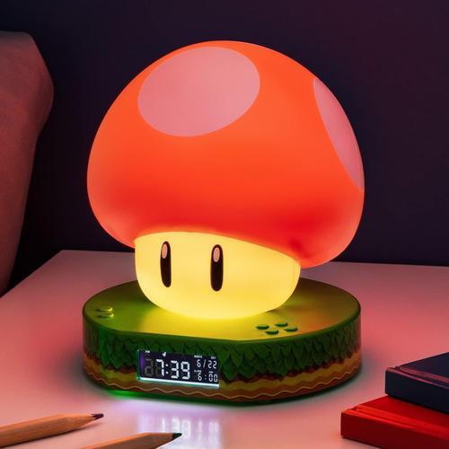 Noir Réveil Numérique Super Mushroom À Son Power Up, Produit Sous Licence Officielle Nintendo