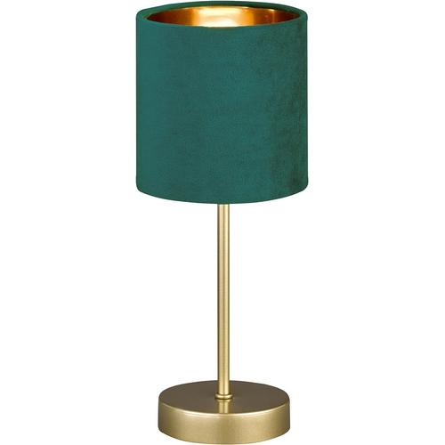 Doré/Pétrole Aura Lampe De Table Élégante Au Design Classique Avec Interrupteur À Cordon, 1 Douille E14, Métal Doré Et