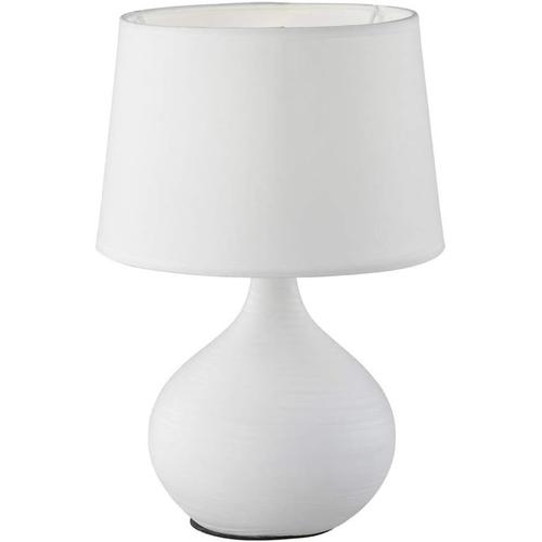 Blanc Reality, Lampe De Table, Martin 1xe14, Max.40,0 W Tissu, Blanc, Corps: Céramique, Blanc Ø:20,0cm, H:29,0cm