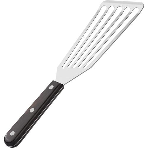 Noir Noir Spatule À Poisson En Acier Inoxydable Pour Ustensiles De Cuisine Antiadhésifs, Spatule À Poisson Fendue Avec Tête Inclinée,