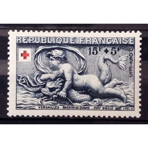 Croix Rouge 1952 - Motifs Bassin Diane 15f+5f Bleu Foncé (Impeccable N° 938) Neuf** Luxe (= Sans Trace De Charnière) - Cote 6,00 - France Année 1952 - N25846