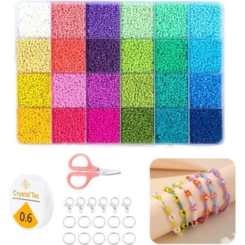 23000 Pièces Kit Bracelet Perle, 24 Couleurs 2mm Perle Heishi, Perles Pour Bracelet Adulte, Perles Kit Perle Rocaille, Perles Bracelet Pour Fabrication De Bijoux, Décoration Artisanale