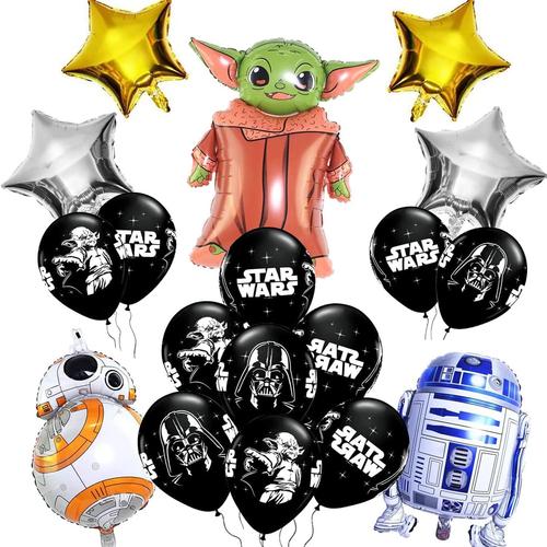 Ballons De Fête Star Wars, Star Wars Ballon, Yoda Ballon, Star Wars Décorations Anniversaire, Fournitures De Fête D'anniversaire De Ballons Star Wars, Idéal Pour Décorer Vos Fêtes(19 Pcs)