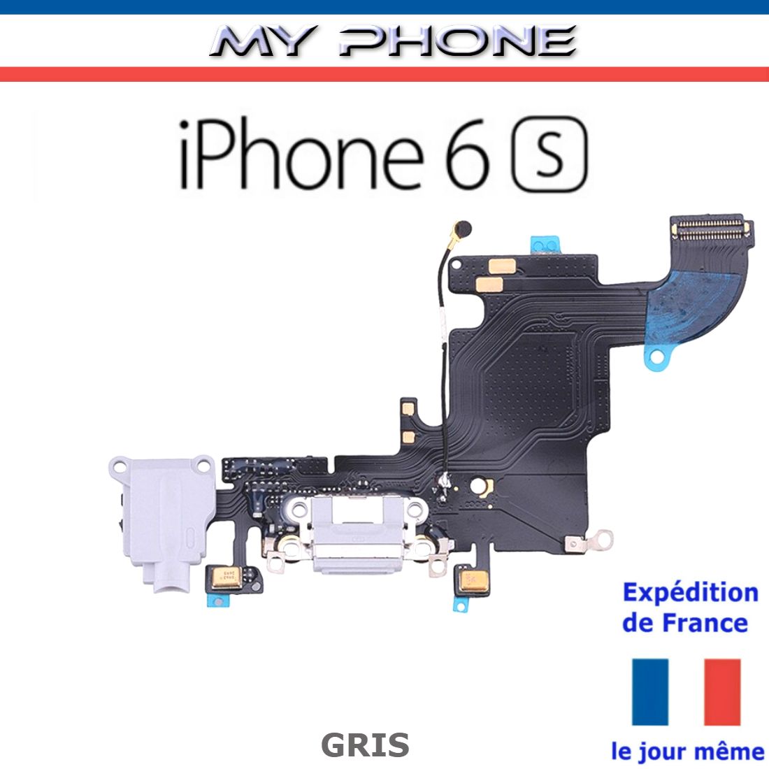 Connecteur De Charge Pour Apple Iphone 6s Blanc + Microphone + Antenne + Jack - Dock Port Micro Usb Nappe Flex