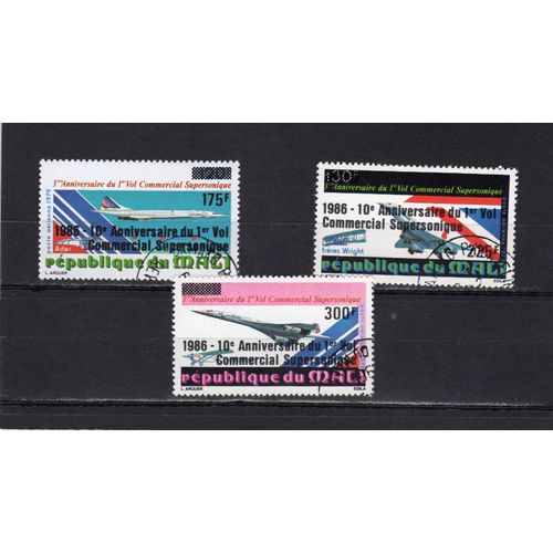 Timbres De Poste Aérienne Du Mali (10ème Anniversaire Du 1er Vol Supersonique)