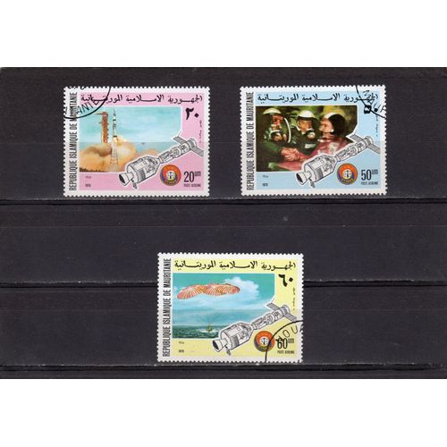 Timbres De Poste Aérienne De Mauritanie (Collaboration Spatiale U.S.A.-U.R.S.S.)