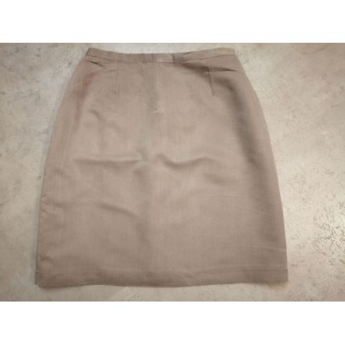 Jupe Droite Marron Clair Taille 38 Camaïeu