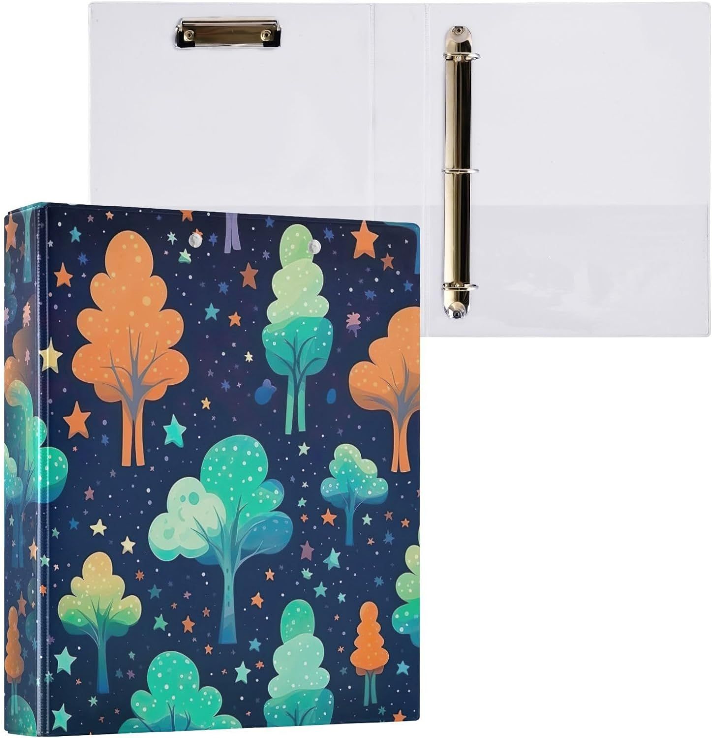 A11 A11 Cartoon Trees Classeur A4 À 3 Anneaux Pour Contenir 200 Feuilles, Classeur À Anneaux En D Avec Porte-Bloc Pour Fournitures De