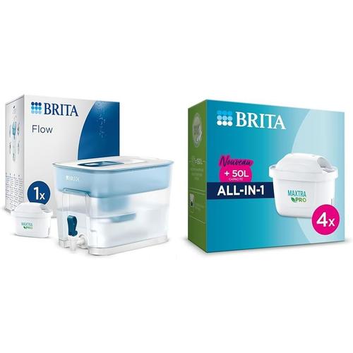 Distributeur d'eau filtrée Flow 8,2L + 1 Cartouche filtrante MAXTRA Pro All-in-1 & Pack de 4 cartouches filtrantes MAXTRA PRO