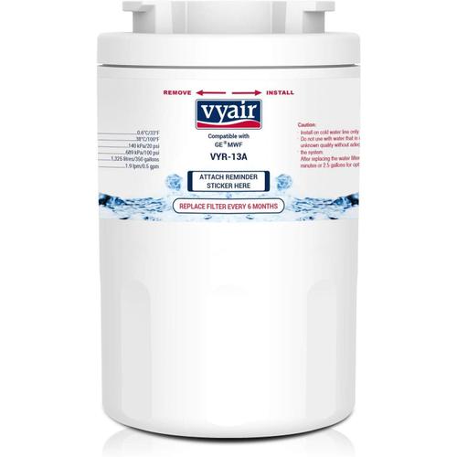 VYR-13A Cartouche de filtre à eau pour réfrigérateur compatible avec GE MWF, MWFA, MWFP, GWF, GWFA, GWF01, 101057A, General Electric