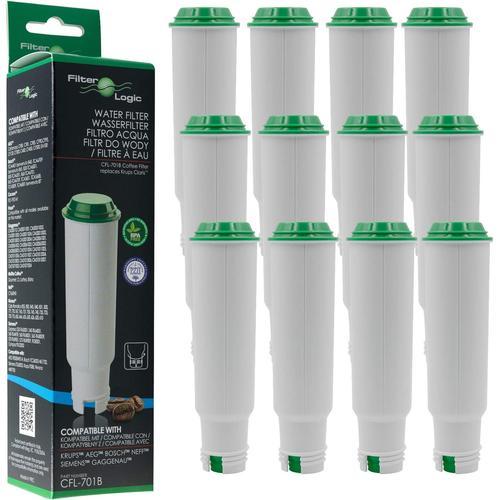 CFL-701B | 12x Filtres à eau compatible avec Krups F088 Claris Aqua Filter, Melitta Pro Aqua Cartouche filtrante, Nivona NIRF-700