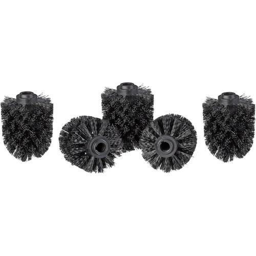 Noir Noir Lot de 5 têtes de brosse de toilette, brosses de toilette en vrac avec fil 12 mm, tête de brosse de rechange diamètre 8 cm,