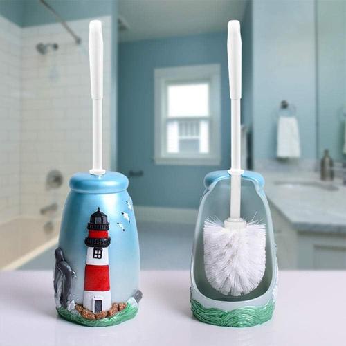 Blanc Blanc Brosse WC Toilettes Brosse De Base Salle De Bains Accessoires Toilette Longue Poignée De Balle Type Phare Nettoyage