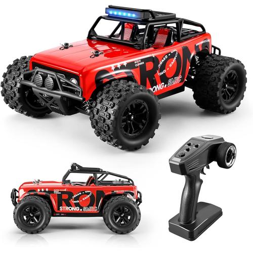 Rouge Voiture Télécommandée 1:18 Rc Voiture 40 Km/H Voiture De Course, 4wd Hors Route Télécommandé Camion, 2,4 Ghz Crawler Rc Tout-Terrain, 2 Piles 60 Minutes, Cadeau Pour Enfants Et Adolescents