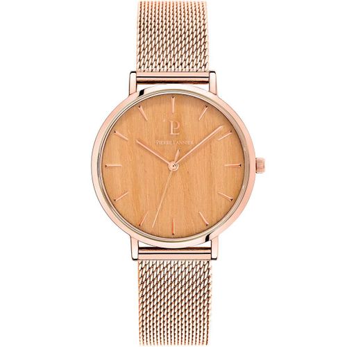Montre Pierre Lannier Nature En Maille Milanaise Rose