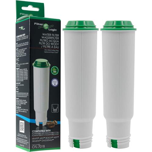 CFL-701B | 2x Filtres à eau compatible avec Krups F088 Claris Aqua Filter, Melitta Pro Aqua Cartouche filtrante, Nivona NIRF-700