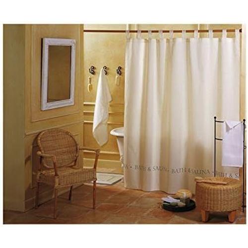 « Bath & Sauna » - Beige « Bath & Sauna » - Beige Gelco Rideau de douche textile de qualité supérieure – 180 x 200 cm – Lavable en machine –