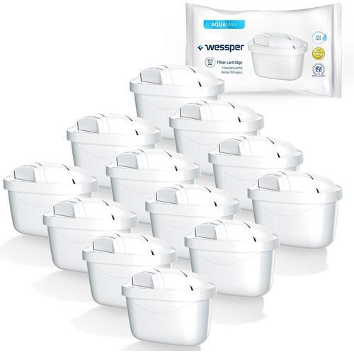 ® Aquamax Lot de 12 cartouches filtrantes à eau compatibles avec Brita Maxtra+, Style, Marella, Elemaris, XL, Fun