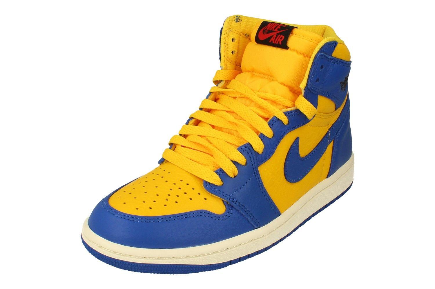 Nike Air Jordan 1 Retro Hi Femme Baskets Mode Jaune Bleu 38 1 2 Rakuten