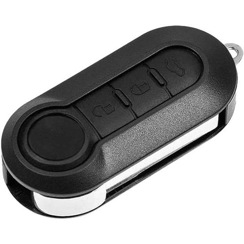 Noir Coque Clé 3 Boutons Pliable, Compatible Avec Fiat 500 Punto Panda Doblò Fiorino Stilo Lancia Citroen Peugeot, Boitier De Remplacement Plip Voiture, Télécommande Avec Lame, Housse