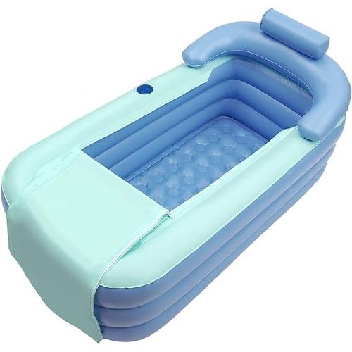 Baignoire Gonflable Spa 160 Cm Pliable Et Mobile Pour Adulte Voyage Bleu 