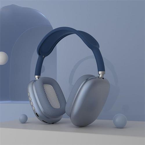 SanSixi P9 Casque D'écoute Stéréo HiFi sans Fil Compatible Bluetooth Casque D'écoute de Musique sans Fil avec Microphone Écouteurs de Sport, Applicable au Voyage (Blue)