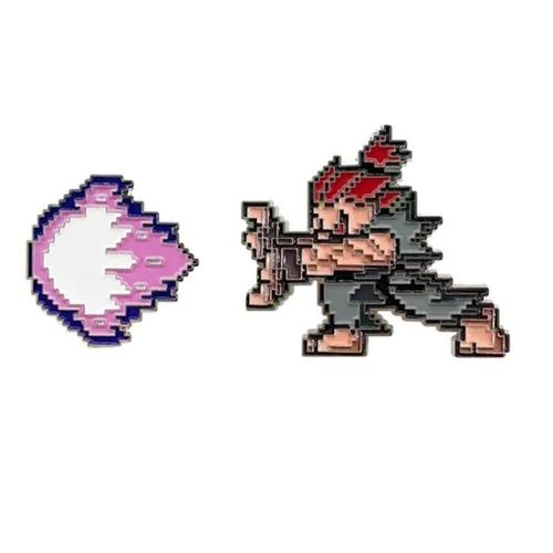 2 Pin's En Métal Pins - Street Fighter Akuma Hadouken