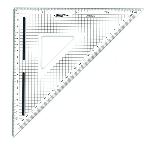 Equerre De Coupe Graduée 45° Bord Acier Patin Antiglisse 26 Cm - Graphoplex