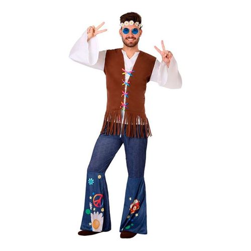 Déguisement De Hippie Avec Gilet Pour Homme (Taille S)