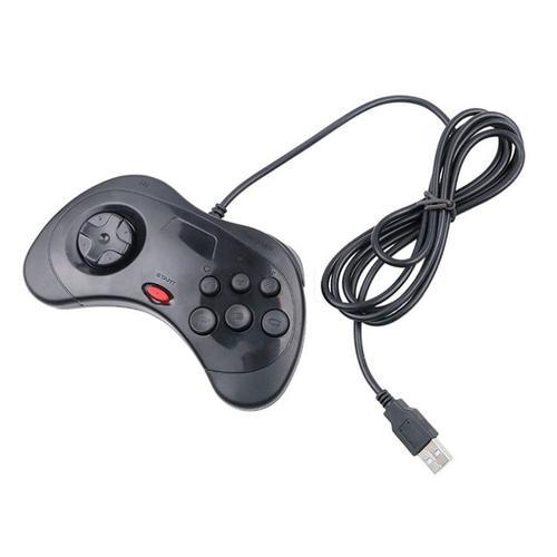 Contrôleur Usb Pc Classique Gamepad Joypad Pour Sega Saturn System Style - Noir