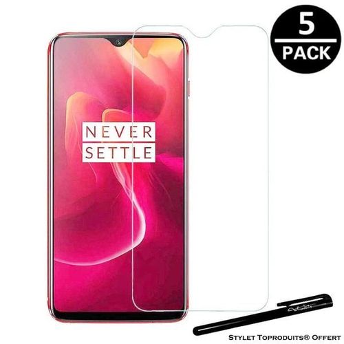 [5pack] Film De Protection 2.5d En Verre Trempé Pour Oneplus 6t Avec Stylet Toproduits®