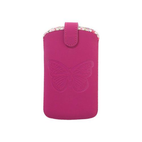 Etui Protecteur Universel Pouch Up Papillon Liberty Rose Embossé